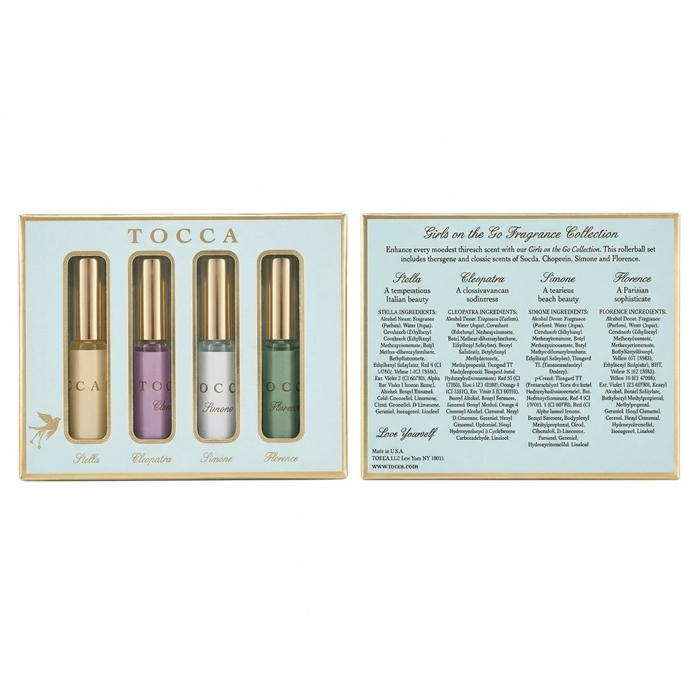 TOCCA Girls on the Go 4-Piece Fragrance Rollerball Set Stella Cleopatra Simone